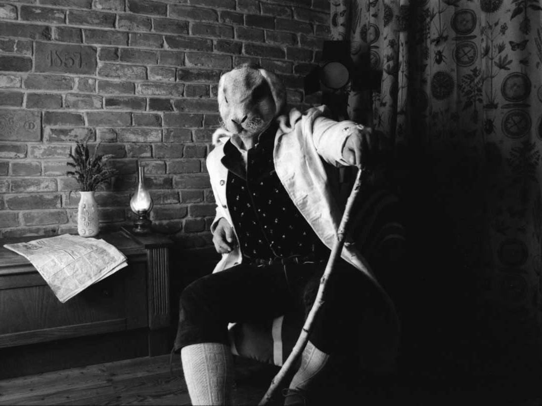 Personality goes a long way: White Rabbit. Nikon F100, Rollei IR400, Rodinal.